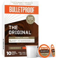 Bulletproof The Original + Collagen Single-Serve Coffee Pods, 10 Count, 100% Arabica Coffee Sourced From Central And South America With Collagen