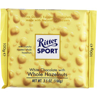 Ritter Sport White Chocolate With Whole Hazelnuts, 3.5 Ounce (Pack Of 10)