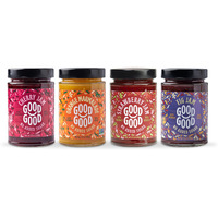 Good Good No Added Sugar Fruit Jam Variety Pack Of 4 - Keto Friendly Jelly - Strawberry, Cherry, Fig And Orange Marmalade Jam - Low Carb, Low-Calorie And Vegan - 12Oz / 330G Jars