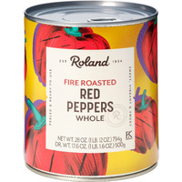 Roland Foods Whole Fire Roasted Red Peppers, 28 Ounce Can, Pack Of 4