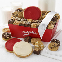 Mrs. Fields - Sweet Sampler Cookie And Brownie Crate - 24 Nibblers Bite-Sized Cookies, 18 Brownie Bites, And 3 Frosted Cookies (45 Count)