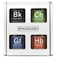 Spiceology - 4-Pack Signature Series - Smoky Honey Habanero, Chile Margarita, Greek Freak, And Black Magic - Grilling Spices - Bbq Rubs Gift Sets - Spices And Seasonings Set