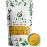 Spices Village Dried Lemon Peel Granules (4 Oz) - Lemon Zest, Fresh Lemon Rind, Citrus Fruit Seasoning For Cooking, Baking & Herb Tea - Kosher, Gluten Free, Non Gmo, Resealable Bulk Bag