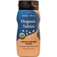 Seed + Mill - Organic Tahini Sauce - Vegan, Kosher, Non-Gmo, Keto, Paleo, Whole30, Gluten Free - Silky Smooth Texture - Great In Hummus, Dips, Dressings, & On Falafel - 10.93Oz Squeeze Bottle