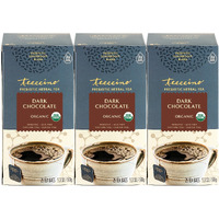 Teeccino Dark Chocolate - Prebiotic Superboost Herbal Tea - Support Your Probiotics With Vegan Gos & Organic Xos For Good Gut Health And Regularity, Digestive Chocolate Tea, 25 Tea Bags (Pack Of 3)