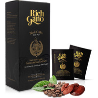 Rich Gano Reishi Mushroom Coffee - (1 Box Of 30 Sachets) Black Coffee With Ganoderma Extract - All Natural Vegan Friendly Instant Coffee Packets - Zero Jitters Immune Support