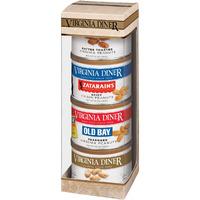 Virginia Diner - Tower Of Traditions Gift Set (Salted, Butter Toasted, Smoked Cajun, & Old Bay Seasoned Virginia Peanuts), Four 10 Ounce Tins