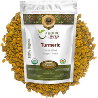 Organic Way Turmeric/Haldi Root Cut & Sifted (Curcuma Longa) - Herbal Tea | Kosher & Usda Certified | Vegan, Non-Gmo & Gluten Free | Tested For Heavy Metal And Purity | 100% Raw From India (1/2Lbs / 8Oz.)