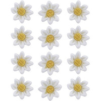 Global Sugar Art 36 Count Edible Daisy Sugar Cake Flowers, White Unwired, Small 1 Inch By Chef Alan Tetreault