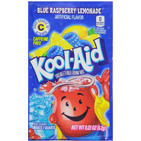 Kool-Aid Unsweetened Blue Raspberry Lemonade Artificially Flavored Powdered Drink Mix, 0.2 Ounce (Pack Of 96)
