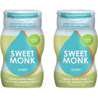 100% Pure Original Monk Fruit Sweetener Liquid Sugar Substitute By Sweetmonk - 1.7Oz |No Water Added Monk Fruit Extract | Zero Calorie Keto Friendly Monk Fruit Drops |Vegan, Gluten Free And Kosher (2 X Original)