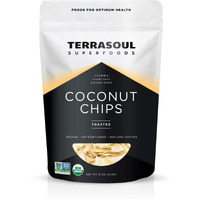 Terrasoul Superfoods Organic Toasted Coconut Chips, 12 Oz - Unsweetened | Unsalted | Perfectly Toasted Flakes