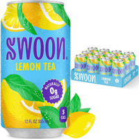 Swoon Lemon Tea - Sugar Free Fruit Tea, Low Carb, Paleo-Friendly, Gluten Free Iced Tea - Flavored Tea Keto Drinks Made With Organic Black Tea And Sweetened By Monk Fruit And Stevia (Pack Of 12)