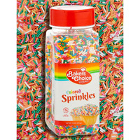Bakers Choice Rainbow Sprinkles For Baking - Rainbow Jimmies Sprinkles For Ice Cream Toppings - Dairy Free, Kosher 10 Ounce