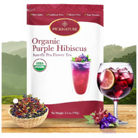 Picknature Purple Hibiscus Tea And Butterfly Pea Flower Tea Loose Leaf Whole Petals Freshly Picked From Thailand | 3.5 Oz (300+ Cups) | Herbal Tea Gifts | Usda Organic