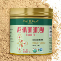 Vahdam, Organic Ashwagandha Powder (2.47Oz/70G) Gluten Free, Non Gmo, 100% Raw Ashwagandha Root Powder (Indian Ginseng) Perfect For Cooking, Smoothies, Lattes & Tea | Sealed Fresh At Source