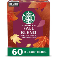 Starbucks K-Cup Coffee Pods, Medium Roast Coffee For Keurig Coffee Makers, Fall Blend, 100% Arabica, Limited Edition, 6 Boxes (60 Pods Total)