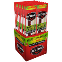 Jack Links Jalapeno Beef & Cheese Combo, Spicy Snack Pack - 100% Beef Stick And Cheese Stick Made With Real Wisconsin Cheese - 8G Protein, 1.2 Ounce (Pack Of 16)