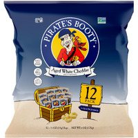 Pirate's Booty Aged White Cheddar Cheese Puffs, Gluten Free, Halloween, Healthy Kids Snacks, 0.5Oz Individual Size Snack Bags (12 Count)