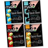 Mario Camacho Foods Pitted Snack Olives, Variety Pack, 1.05 Oz Pouches (Pack Of 12)