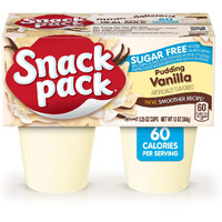 Snack Pack Sugar-Free Vanilla Pudding Cups, 4 Count, 12 Pack