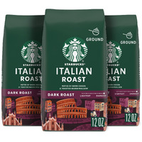 Starbucks Ground Coffee, Dark Roast Coffee, Italian Roast, 100% Arabica, 3 Bags (12 Oz Each)