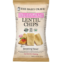 The Daily Crave Himalayan Pink Salt Lentil Chips, 4.25 Oz (Pack Of 8) 4 G Protein, Gluten-Free, Non-Gmo, Kosher, Crunchy