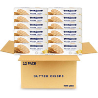 Jules Destrooper Butter Crisps - Caramelized Butter Biscuits, Kosher Dairy, Authentic Made In Belgium - 3.5Oz (Pack Of 12)