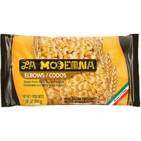 La Moderna Elbow Pasta, Macaroni Noodles, Non-Gmo Durum Wheat, Protein, Mineral, Fiber, Vitamins, 7 Oz, Pack Of 20
