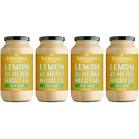 Lemon Herb Ricotta Pasta Sauce | No-Sugar Added | Fresh Ingredients | 25 Ounce Jars (Pack Of 4)