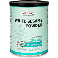Onetang Organic White Sesame Powder, No Sugar, Low Temp Roasted, Halal, Non-Gmo, White Sesame Paste 12.3 Oz (350G)