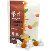 Pri Manuka Honey & Ginger Nuggets, Sweet And All Natural Hard Candy Treat, 3.5Oz