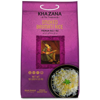Authentic Smoked Basmati Rice By Khazana In 10 Lb Bag - Aromatic And Flavorful Indian Grain - Non-Gmo, Gluten Free, Kosher, Cholesterol Free