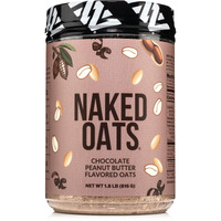 Naked Oats - Chocolate Pb Overnight Oats, 20G Grass-Fed Protein, Gluten-Free Oatmeal Instant Breakfast Or Shake, High Protein Oatmeal, High Fiber Breakfast Shake, Non Gmo, No Soy - 12 Servings