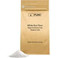 Pure Original Ingredients White Rice Flour (3 Lb) Unbleached & Untreated, Flour Alternative, Vegan.