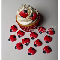 Oasis Supply Set Of 12 Edible Sugar Ladybug Toppers For Cakes Or Cupcakes