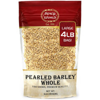 Spicy World Pearl Barley (Whole) Grain 4 Lb Jumbo Bag - Usa Grown (64Oz) - All Natural, Non-Gmo Source, Resealable