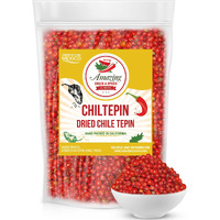 Dried Chiltepin Peppers (Chile Tepin) - 4Oz Bag - Great For Use With Seafood, Sauces, Stews, Salsa, Meats. Very Hot With A Smoky Flavor. Air Tight Resealable Bag. By Amazing Chiles & Spices