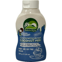 Nature's Charm Sweetened Condensed Coconut Milk, New Squeeze Bottle , Dairy And Soy Free, Vegan, Lactose Free, Gluten Free. Rich Coconut Flavor, Good Soure Of Calcum-11.25 Ounce (Pack Of 6) Combo With Free Kc Commerce Wooden Spoon (6)