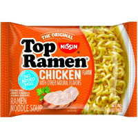 Nissin Top Ramen Chicken Flavor Noodle Soup, 3 Ounce (Pack Of 24)