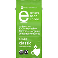 Ethical Bean Fairtrade Organic Coffee, Classic Medium Roast, Ground Coffee Beans - 100% Arabica Coffee (8 Oz Bag), 0.5 Pound (Pack Of 1)
