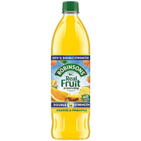 Robinsons Double Strength Orange & Pineapple Fruit Squash No Added Sugar 1000Ml