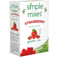 Simple Mixes Natural Gelatin Dessert, Strawberry, Healthy Snacks, Lactose, Fat & Gluten Free, Kosher, 3.1 Oz Per Package, 6 Count