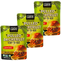 Kitchen And Love, Jackfruit Sweet Bbq, Organic, Fully Cooked, Versatile Plant Based Meat Alternative, Gluten Free, Ready In 90 Seconds, High In Fiber, Non Gmo Verified, Kosher, Vegan, Easy To Prepare Quick Meal 8 Oz (Pack Of 3)