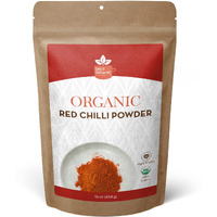 Spicy Organic Red Chili Powder - Usda Certified Organic, Non-Gmo - Perfect For Adding A Smoky, Spicy Flavor To Soups, Stews, Chili, And More. No Added Preservatives And Color - 45 Servings Per Container, 16 Oz (454 Grams)
