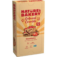 Natures Bakery Oatmeal Crumble Bars, Strawberry, Real Fruit, Vegan, Non-Gmo, Breakfast Bar, 1 Box With 12 Twin Packs (12 Twin Packs)