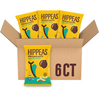 Hippeas Chickpea Puffs, Vegan White Cheddar, 4 Ounce (Pack Of 6), 4G Protein, 3G Fiber, Vegan, Gluten-Free, Crunchy, Plant Protein Snacks