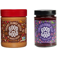 Good Good Sweet Concord Grape Jelly & Creamy Peanut Butter - Keto Friendly - Low Carb & No Added Sugars - Vegan - Gluten Free - Preserves
