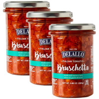 Delallo Italian Tomato Bruschetta Topping, 9.88 Ounce Jar, 3 Pack, Gourmet Dip Spread For Toast & Crackers, Made With Extra Virgin Olive Oil