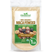 Herbazest Maca Powder Organic - 1 Lb - Usda Certified, Vegan & Gluten Free Superfood - Perfect For Smoothies, Juices, Baking, Yogurt & Cereal